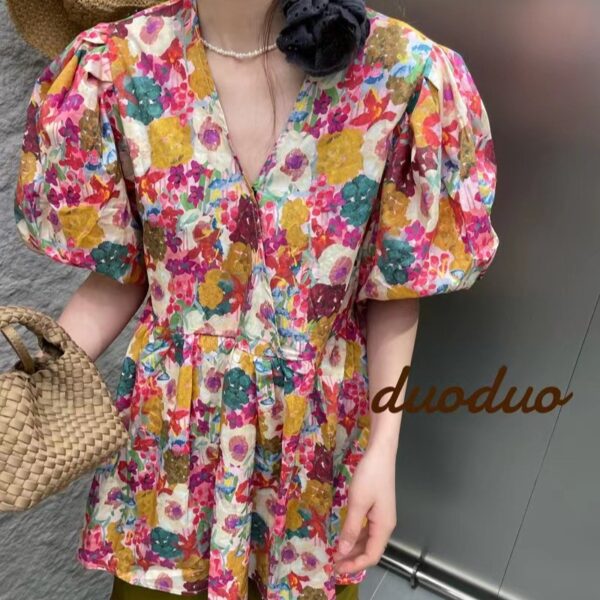 主图-03 100% Cotton Poplin Reactive Printed Fabric — Oil Painting Floral Style