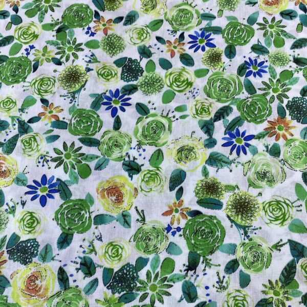 主图-03 100% Cotton Printed Poplin Fabric — Peony Floral Design