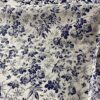Cotton Black & White Leaf Print Fabric — Elegant Woven Material