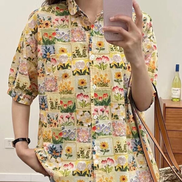 Cotton Digital Printed Fabric — 3D Oil Painting Retro Style