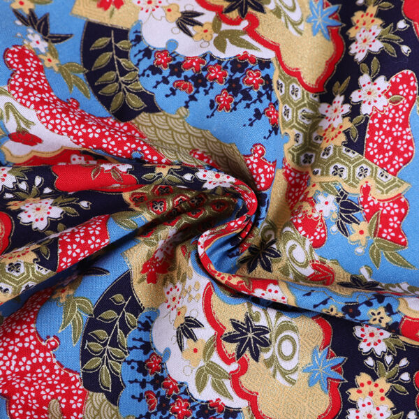 Bohemian Gold Printed Cotton Fabric — Ethnic Style Apparel & DIY Craft Material