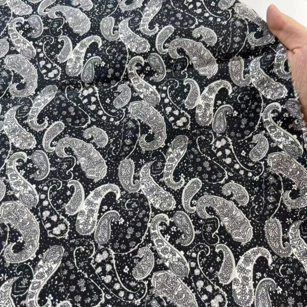 Vintage Paisley Cotton Poplin Print Fabric — 100% Cotton DIY Craft & Shirt Fabric