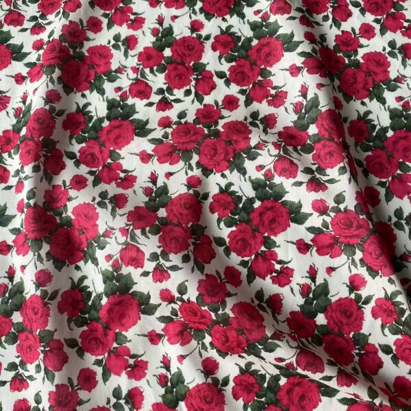 Pastoral Rose Wreath Digital Print 100% Cotton Fabric — Dresses, Kidswear & DIY
