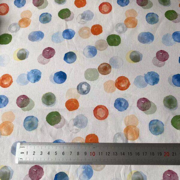 Colorful Polka Dot Digital Print Cotton Fabric — Kidswear, Pajamas & DIY