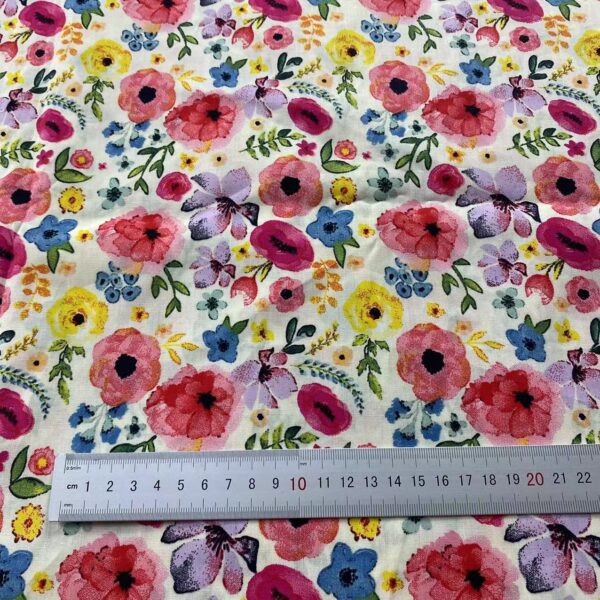 French Countryside Floral Cotton Poplin Fabric — For Women’s & Kids’ Dresses