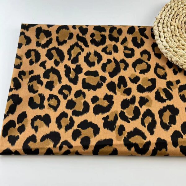 100% Cotton Leopard Print Poplin Fabric — DIY Shirt and Bag Material