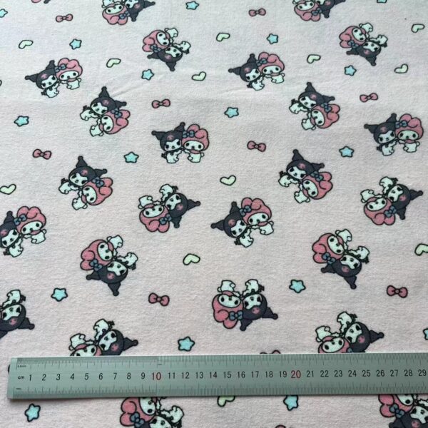 Thickened Brushed Cotton Printed Fabric – Cartoon Style for Winter Clothing & DIY Crafts
