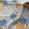 Digital Printed Cotton Fabric – Korean INS Patchwork Plaid Floral Design for Women’s & Children’s Apparel