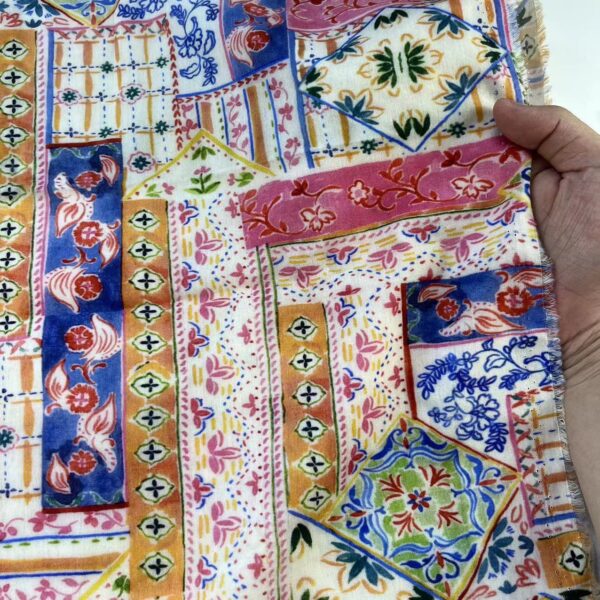 Hong Kong Style Plaid Digital Printed Cotton Fabric – Fashion Shirting Cloth