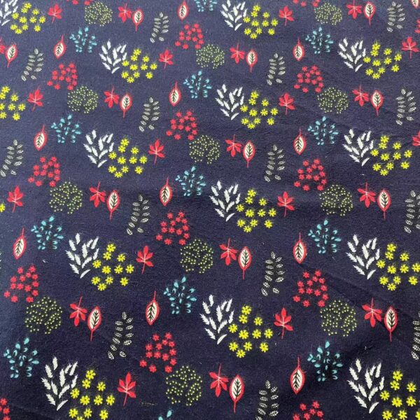 Retro Flannel Cotton Floral Fabric – Thick Brushed Cotton for Jackets & DIY Crafts