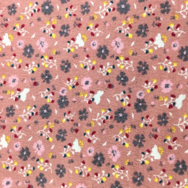 Soft Brushed Cotton Floral Fabric – Flannel-Like Cotton for Dresses, Scarves & DIY Projects
