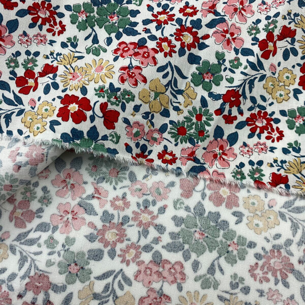 Botanical Print Cotton Fabric – 100% Cotton Reactive Print Material for Summer Dresses & Tops