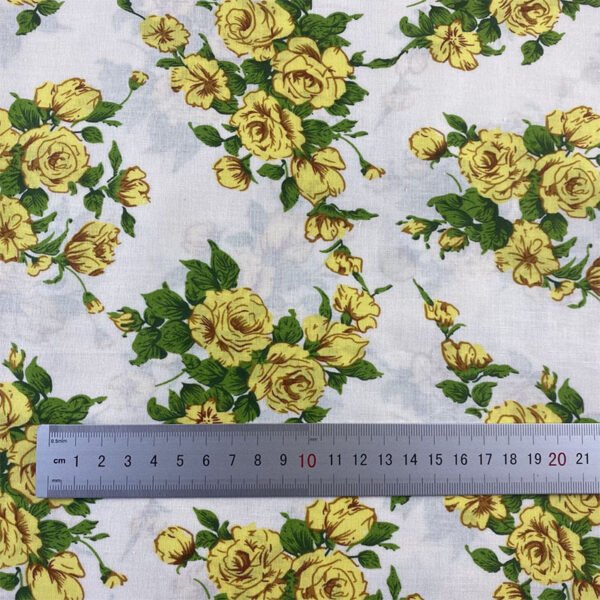 Rose Floral Printed Cotton Fabric – 100% Cotton Poplin for Dresses, Kidswear & Homewear