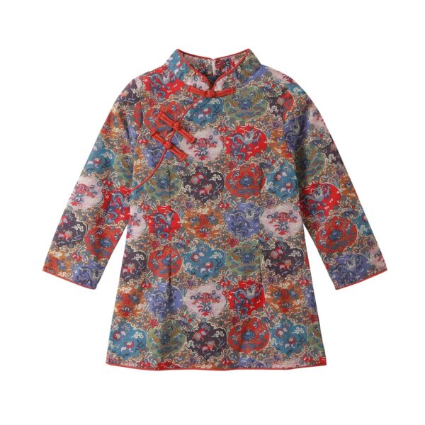 100% Cotton Digital Printed Fabric — Chinese Dragon & Phoenix Festive Cloth