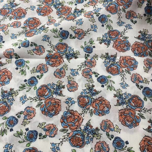 Mini Floral Cotton Poplin Fabric – 100% Cotton for Kids & Women Dresses