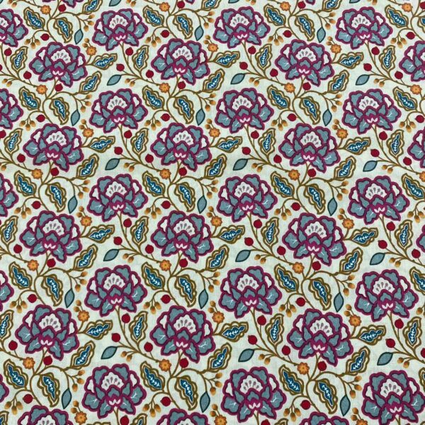Vintage Floral Cotton Poplin Fabric – Retro Country Style for Dresses and Homewear