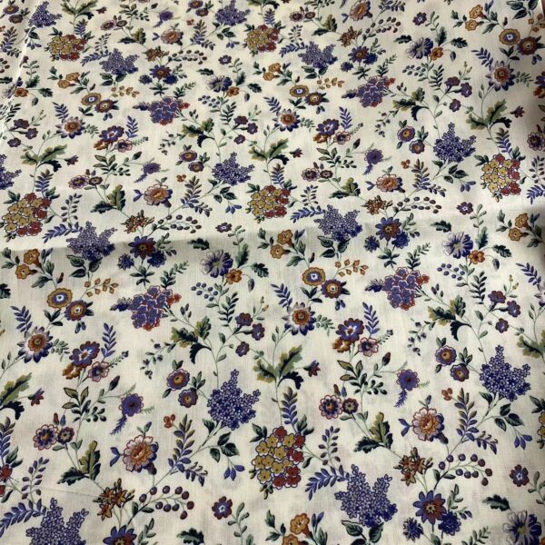 Small Floral Cotton Poplin Fabric – 100% Cotton Reactive Print for Dresses & Kidswear