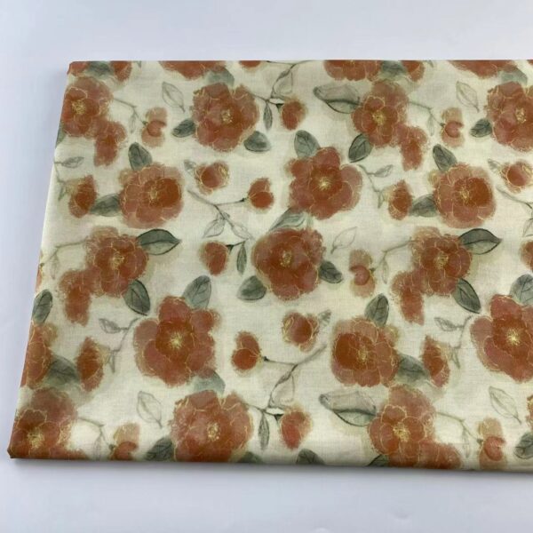 Cotton Digital Printed Fabric | Korean INS Rose Pattern | Dress & Kidswear Fabric