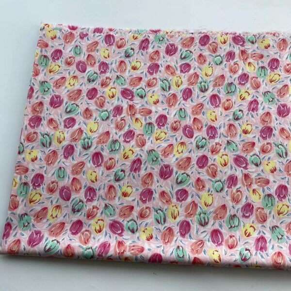 Reactive Printed Cotton Fabric | Pastoral Floral Design | Dress & DIY Sewing Fabric