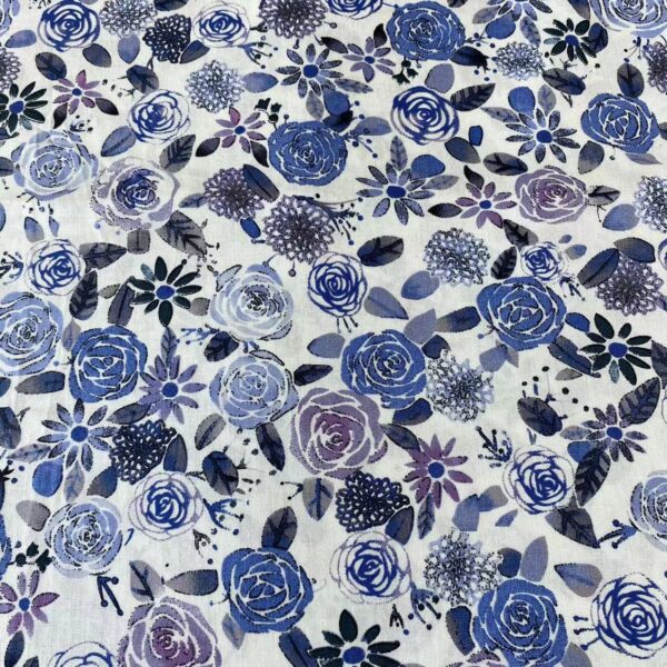 主图-04 100% Cotton Printed Poplin Fabric — Peony Floral Design
