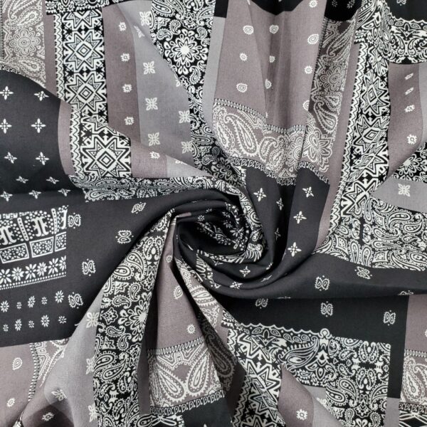 100% Cotton Paisley Printed Poplin Fabric — Bandana Style Cloth