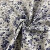 Cotton Black & White Leaf Print Fabric — Elegant Woven Material