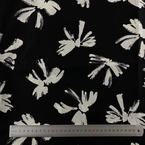 100% Cotton Black & White Butterfly Poplin Fabric — Kids & Women Apparel