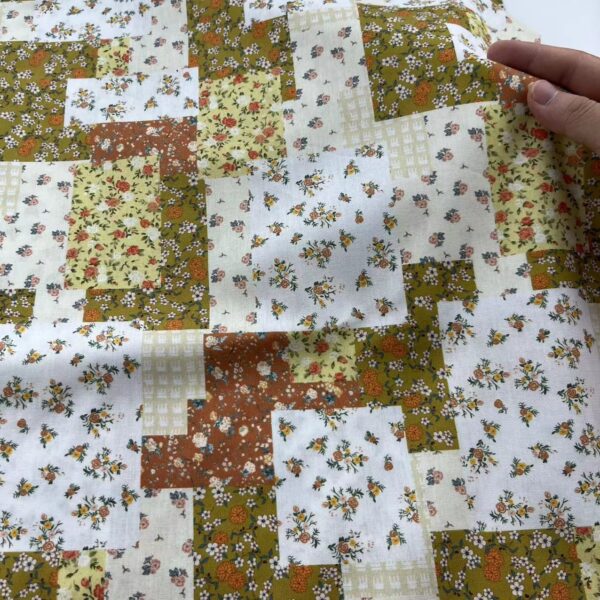 100% Cotton Korean-Style Patchwork Floral Digital Print Fabric — Women & Kids Homewear Material