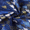 Japanese Cloud Gold Printed Cotton Fabric — Elegant Kimono & Hanfu Material