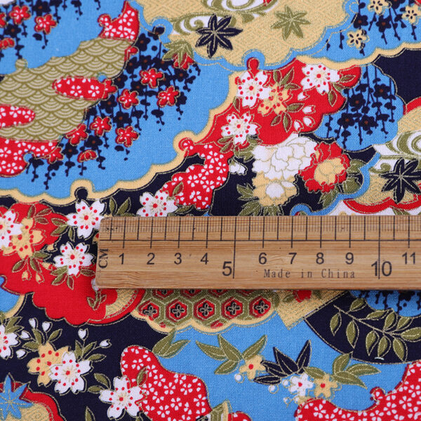 Bohemian Gold Printed Cotton Fabric — Ethnic Style Apparel & DIY Craft Material