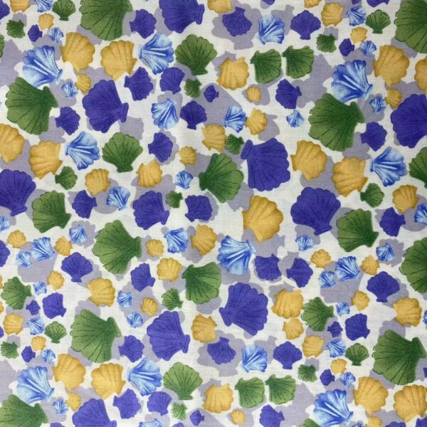 100% Cotton Printed Fabric — Shell Floral Pattern Dress Material