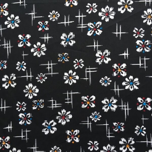 Floral Printed Cotton Poplin Fabric – 40s Reactive Print for Summer Fashion & Headscarves