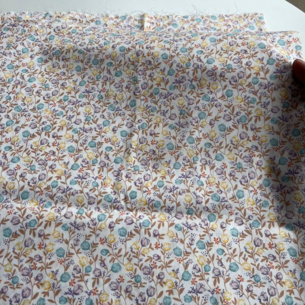 40s Cotton Poplin Printed Fabric – Country Small Floral Fabric for Shirt, Bag & DIY Sewing