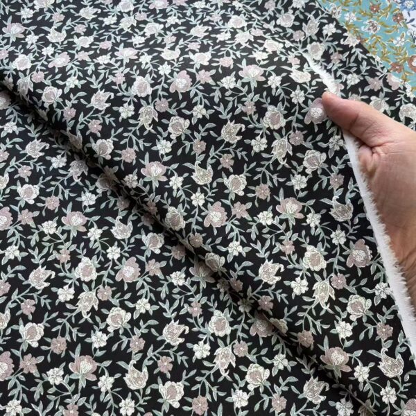 主图-04 40s Cotton Poplin Digital Print Fabric – Country Floral Pattern for Shirts & DIY Sewing