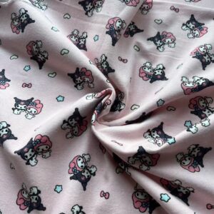 Thickened Brushed Cotton Printed Fabric – Cartoon Style for Winter Clothing & DIY Crafts