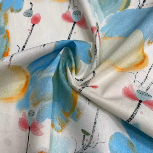 Premium Cotton Ink-Wash Print Fabric – Chinese Style for Kids & Women