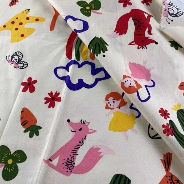 Cotton Poplin Cartoon Print Fabric – DIY Summer Apparel & Home Sewing