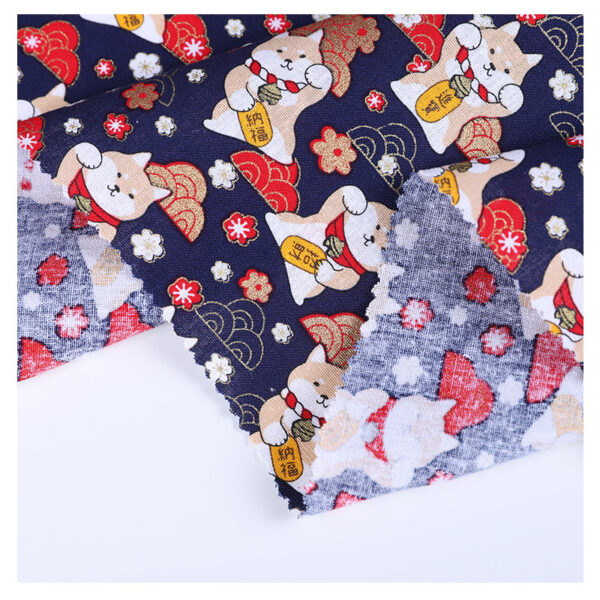 Cotton Gold Foil Shiba Inu Print Fabric – DIY Apparel & Home Sewing