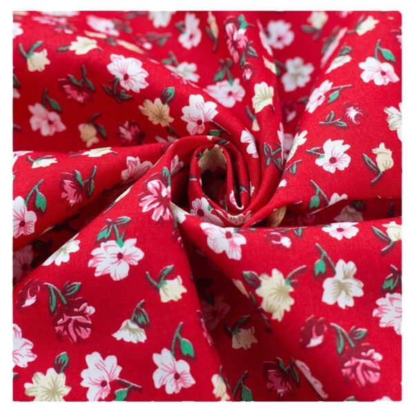Pastoral Floral Cotton Poplin Fabric – Country Style Dress Material