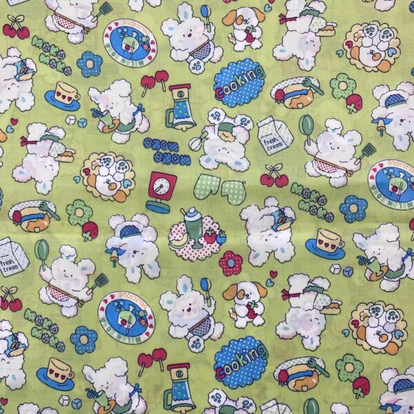 60s Cotton Poplin Cartoon Print Fabric – Kids Shirt & Pajama Material