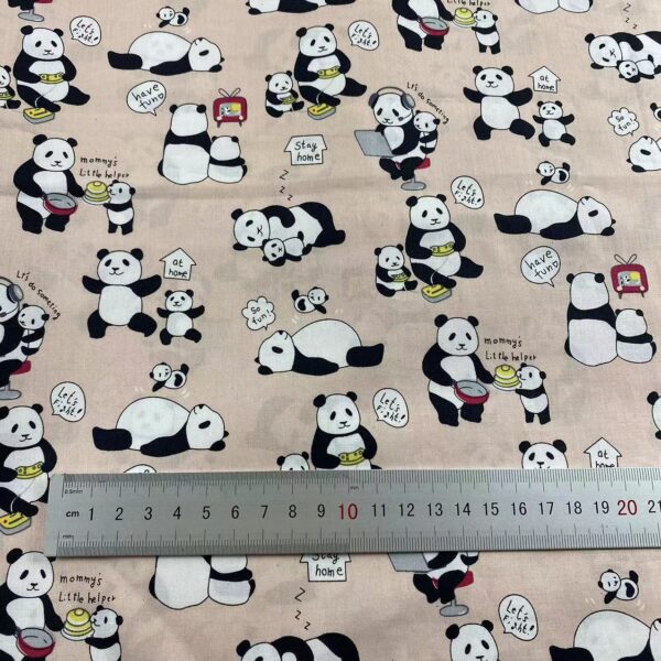 60s Cotton Poplin Panda Print Fabric – Kids & Women’s Clothing