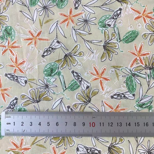 60s Cotton Floral Print Fabric – Lightweight Summer Dress Material