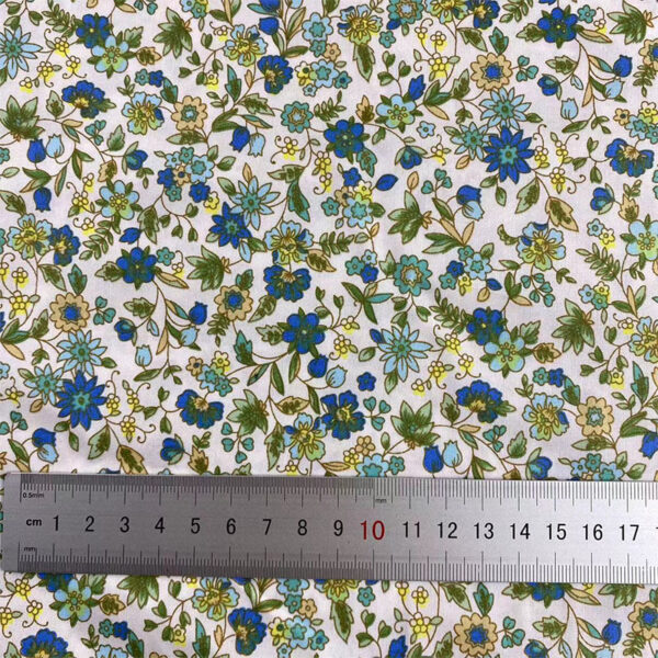 Dark Floral Twill Cotton Fabric – Rustic Style Dressmaking Material