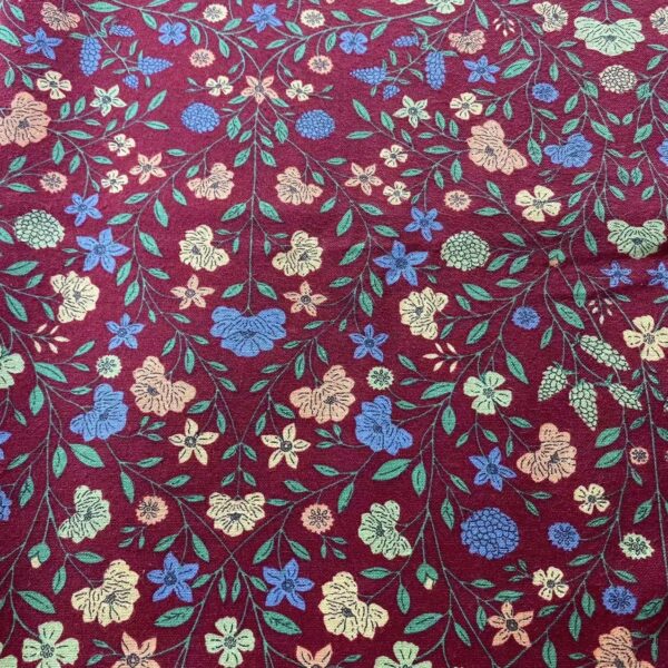 Country Floral Brushed Cotton Fabric – Warm Thickened Cotton for Jackets, Homewear & DIY Sewing