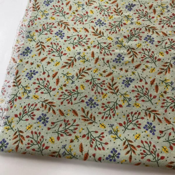 Vintage Brushed Cotton Floral Fabric – Warm Flannel Cotton for Jackets, Homewear & DIY Crafts