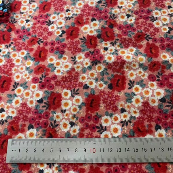 Autumn Winter Brushed Cotton Fabric – Cozy Floral Print for DIY & Apparel