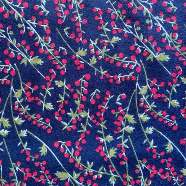 Flannel Brushed Cotton Floral Fabric – Thick Printed Cotton for Jackets & Scarves