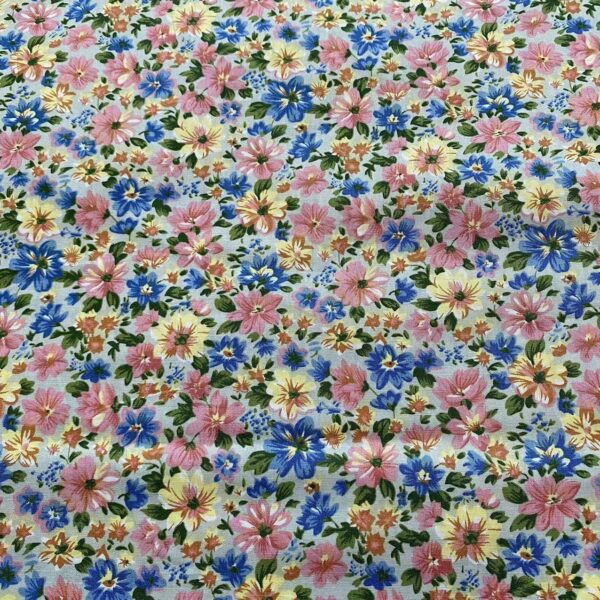 Cotton Poplin Printed Fabric – Small Floral Country Style for Dresses & Loungewear