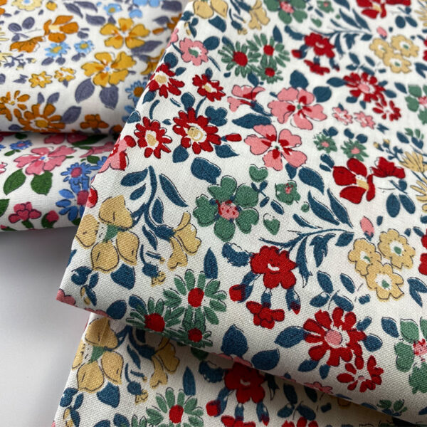 Botanical Print Cotton Fabric – 100% Cotton Reactive Print Material for Summer Dresses & Tops