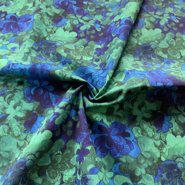 100% Cotton Jade Green Digital Printed Fabric — Oriental Elegance